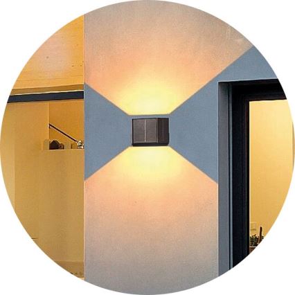 Soldrevet LED væglampe CUBUS 2xLED/1,5W/3,7V 1500 mAh IP54
