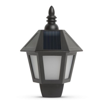 Soldrevet LED væglampe LED/0,2W/1,2V 400 mAh IP44 sort