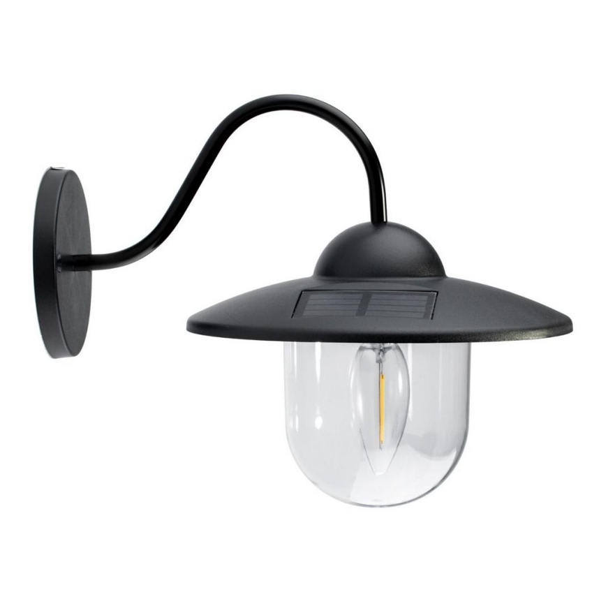 Soldrevet LED væglampe LED/0,5W/1,2V 600 mAh IP44 sort