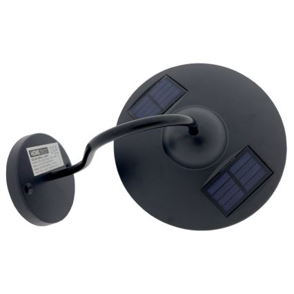 Soldrevet LED væglampe LED/0,5W/1,2V 600 mAh IP44 sort