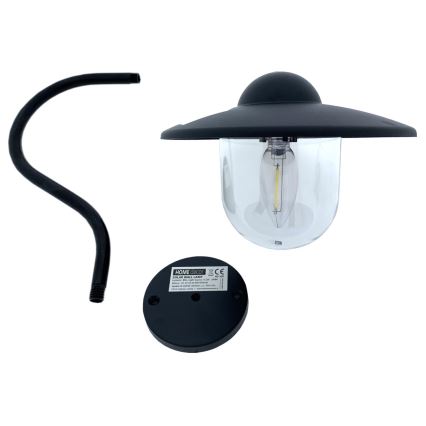 Soldrevet LED væglampe LED/0,5W/1,2V 600 mAh IP44 sort