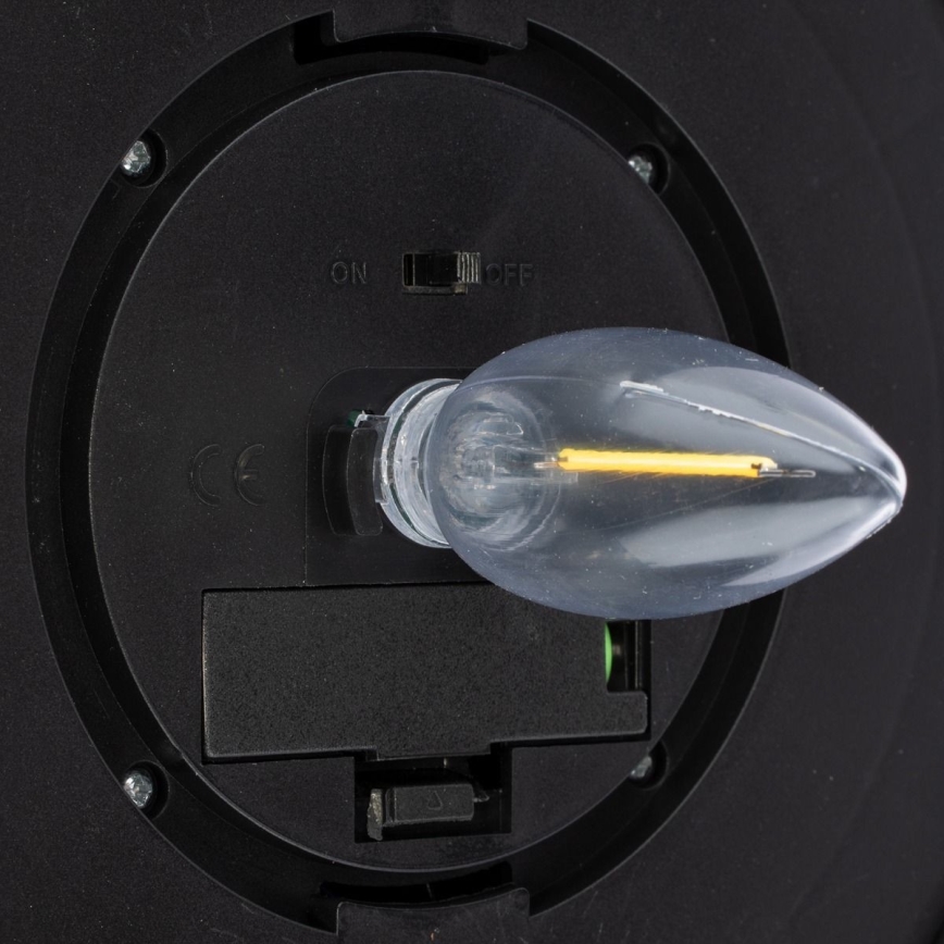 Soldrevet LED væglampe LED/0,5W/1,2V 600 mAh IP44 sort
