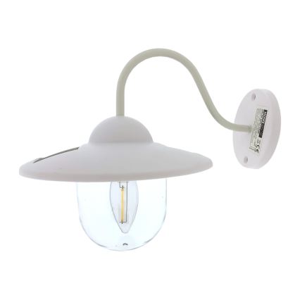 Soldrevet LED væglampe LED/0,5W/1,2V 600 mAh IP44 hvid