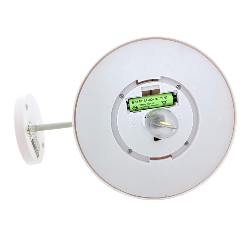 Soldrevet LED væglampe LED/0,5W/1,2V 600 mAh IP44 hvid