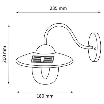 Soldrevet LED væglampe LED/0,5W/1,2V 600 mAh IP44 hvid
