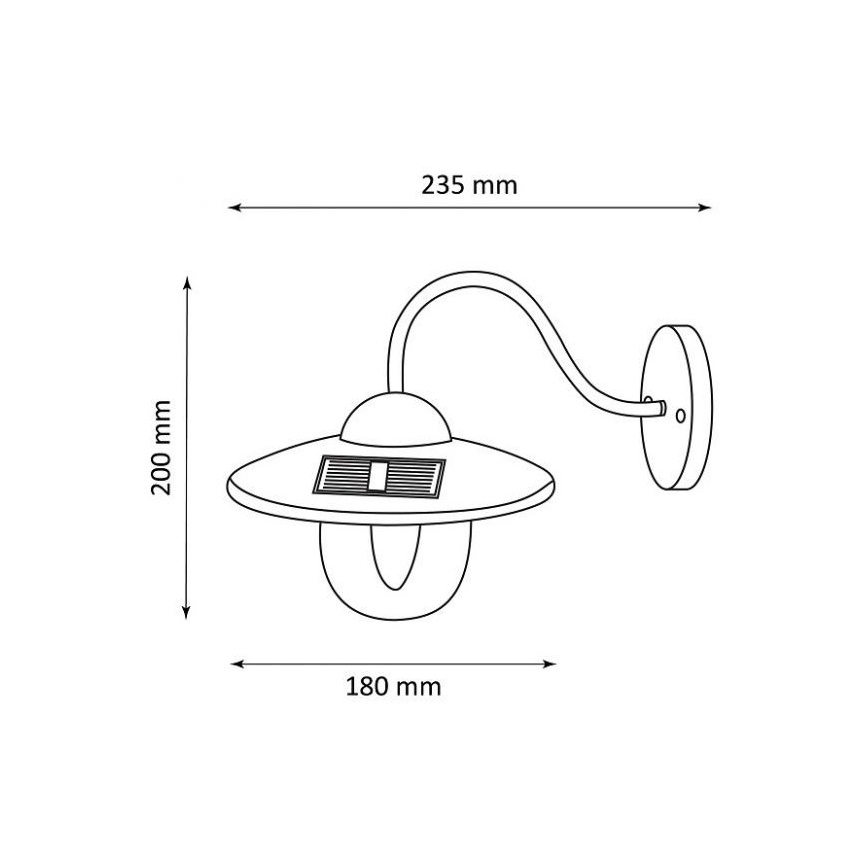 Soldrevet LED væglampe LED/0,5W/1,2V 600 mAh IP44 hvid