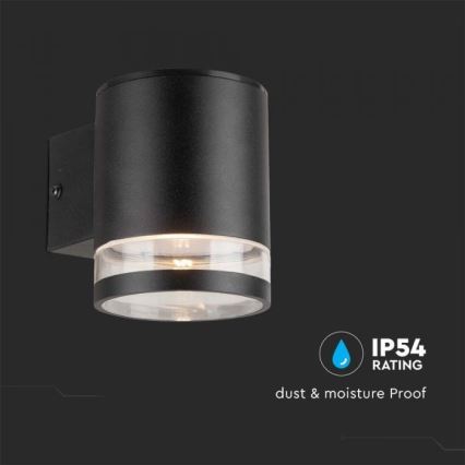 Soldrevet LED væglampe LED/1W/3,7V 3000K IP54 1200 mAh sort