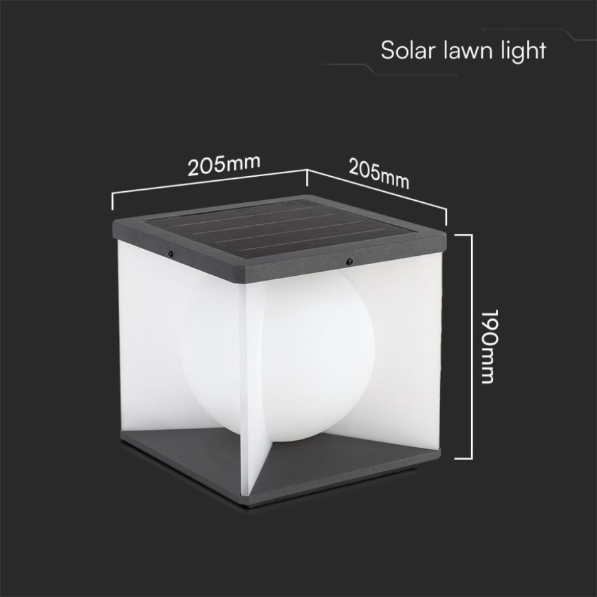 LED Dæmpbar soldrevet væglampe LED/3W/3,7V IP65 3000K + fjernbetjening