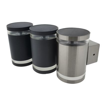 Soldrevet LED væglampe LED/5V IP44 sort