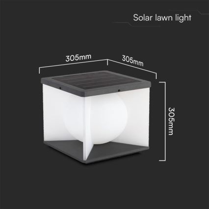 Soldrevet LED væglampe LED/8W/3,7V IP65 3000K + fjernbetjening