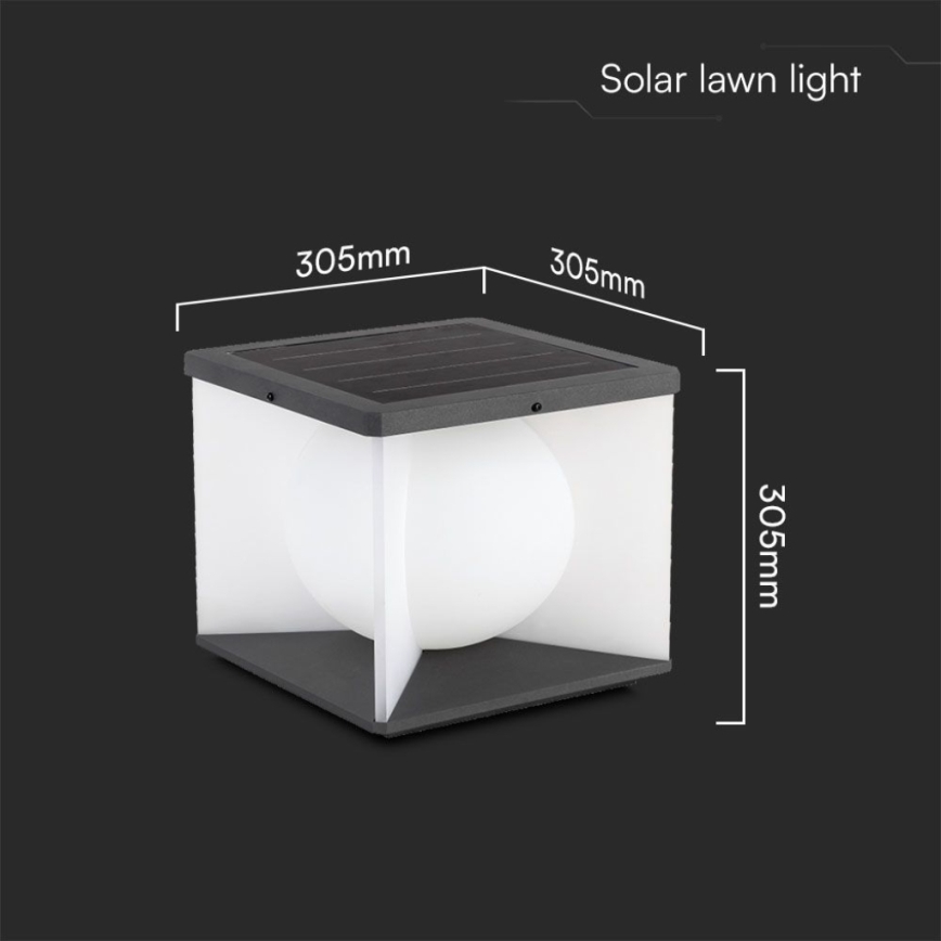 LED Dæmpbar soldrevet væglampe LED/8W/3,7V IP65 3000K + fjernbetjening