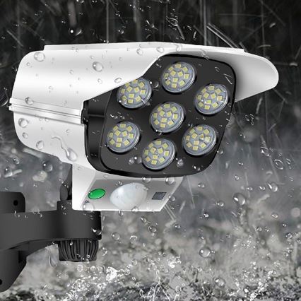 LED Dummy-sikkerhedskamera med sensor soldrevet KAMERA LED/1W/3,7V 1200 mAh IP44 + fjernbetjening