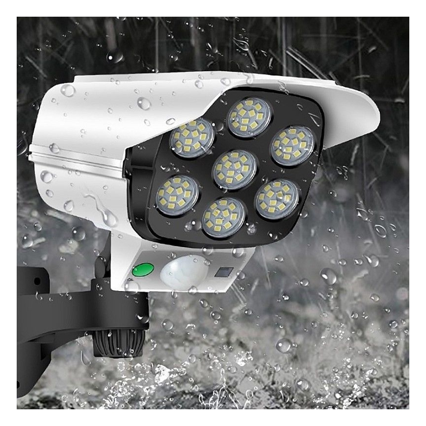 LED Dummy-sikkerhedskamera med sensor soldrevet KAMERA LED/1W/3,7V 1200 mAh IP44 + fjernbetjening
