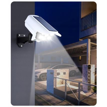 LED Dummy-sikkerhedskamera med sensor soldrevet KAMERA LED/1W/3,7V 1200 mAh IP44 + fjernbetjening