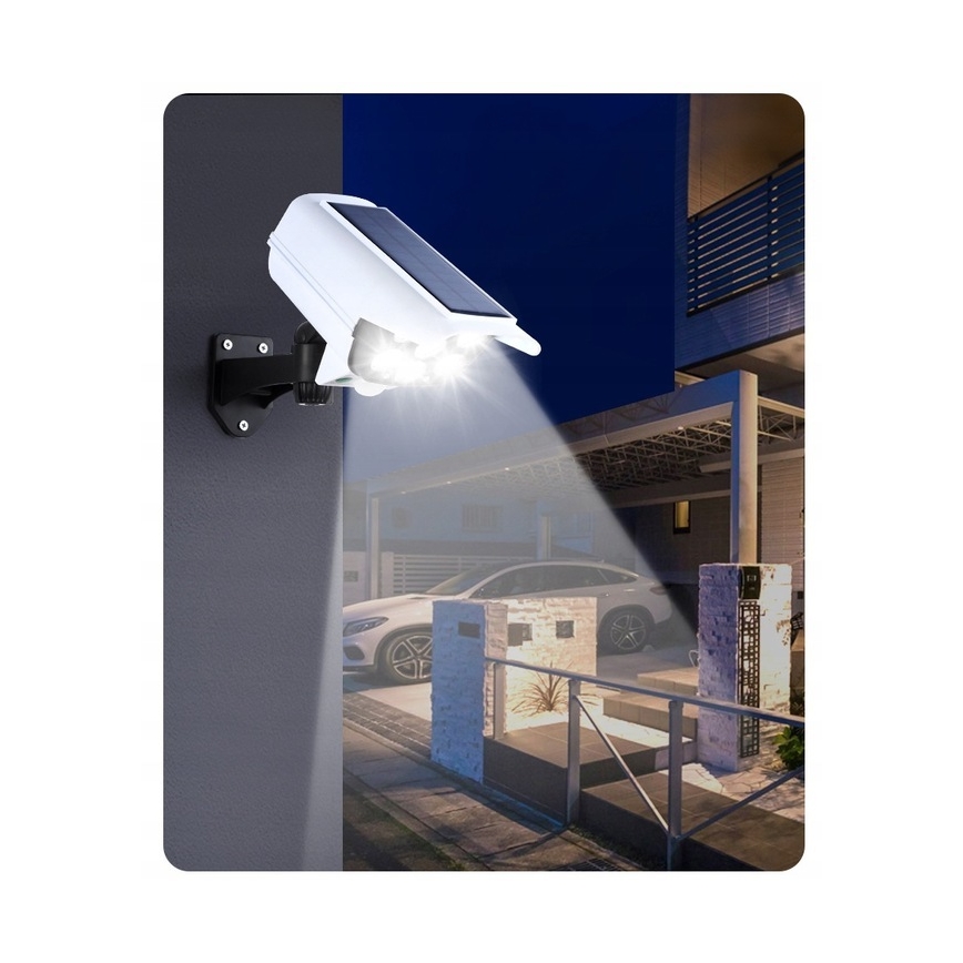 LED Dummy-sikkerhedskamera med sensor soldrevet KAMERA LED/1W/3,7V 1200 mAh IP44 + fjernbetjening