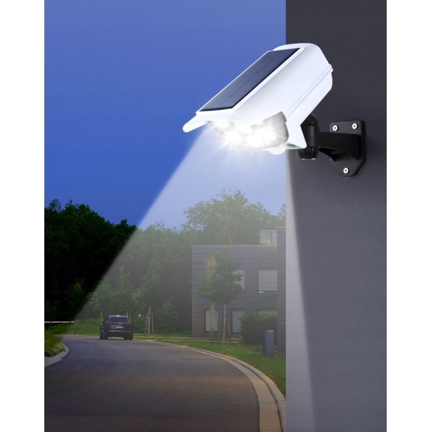 LED Dummy-sikkerhedskamera med sensor soldrevet KAMERA LED/1W/3,7V 1200 mAh IP44 + fjernbetjening