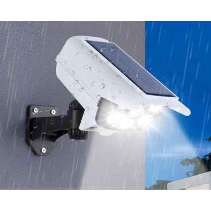 LED Dummy-sikkerhedskamera med sensor soldrevet KAMERA LED/1W/3,7V 1200 mAh IP44 + fjernbetjening