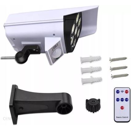 LED Dummy-sikkerhedskamera med sensor soldrevet KAMERA LED/1W/3,7V 1200 mAh IP44 + fjernbetjening
