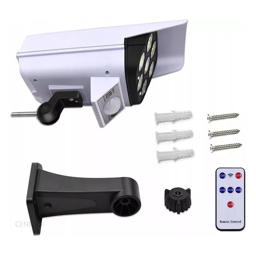 LED Dummy-sikkerhedskamera med sensor soldrevet KAMERA LED/1W/3,7V 1200 mAh IP44 + fjernbetjening