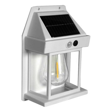 Soldrevet LED væglampe med sensor LANTER LED/1W/3,7V 1200 mAh IP44 hvid