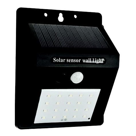 Soldrevet LED væglampe med sensor LED/0,55W/3,7V 1200mAh 6500K IP65