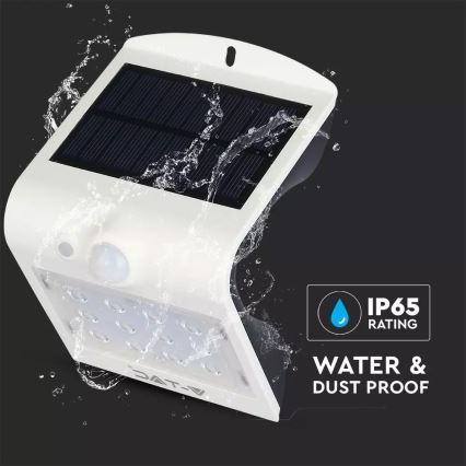 Soldrevet LED væglampe med sensor LED/1.5W/3,7V IP65 1200 mAh