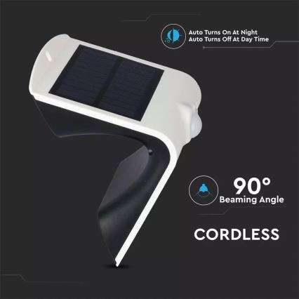 Soldrevet LED væglampe med sensor LED/1.5W/3,7V IP65 1200 mAh