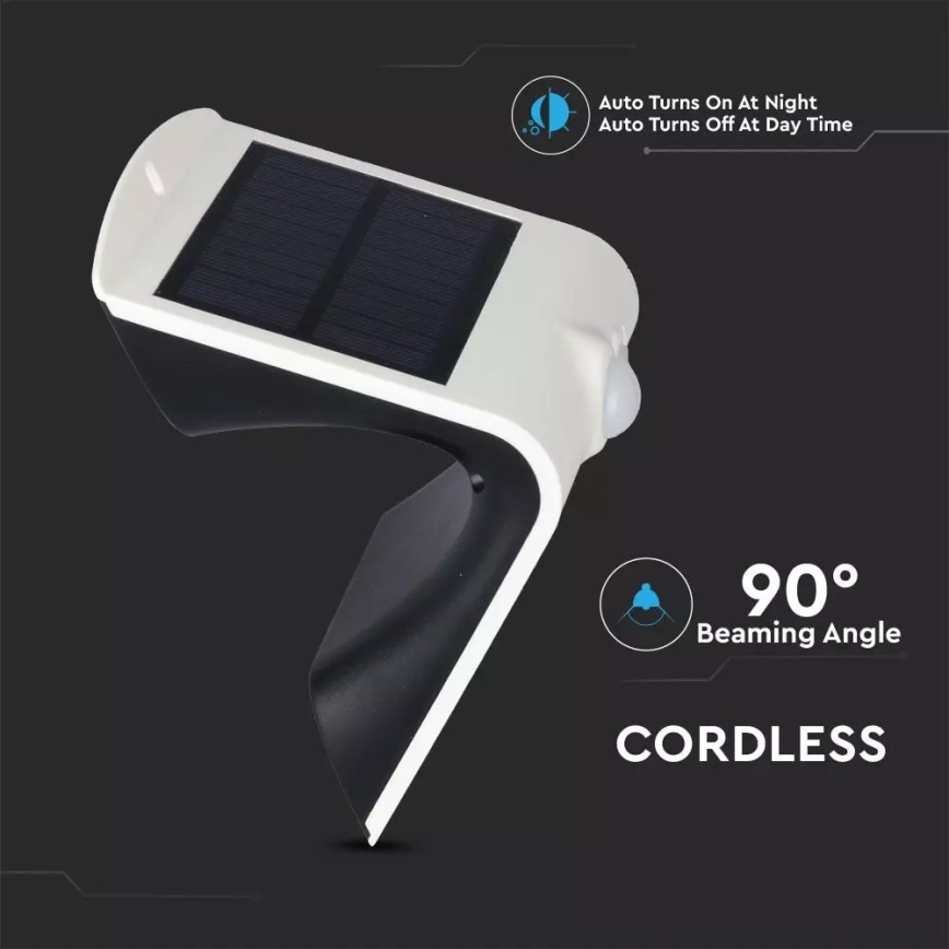 Soldrevet LED væglampe med sensor LED/1.5W/3,7V IP65 1200 mAh