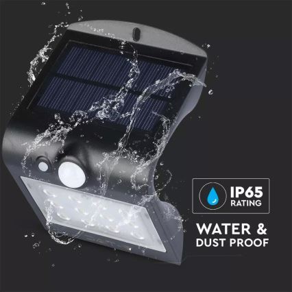 Soldrevet LED væglampe med sensor LED/1.5W/3,7V IP65