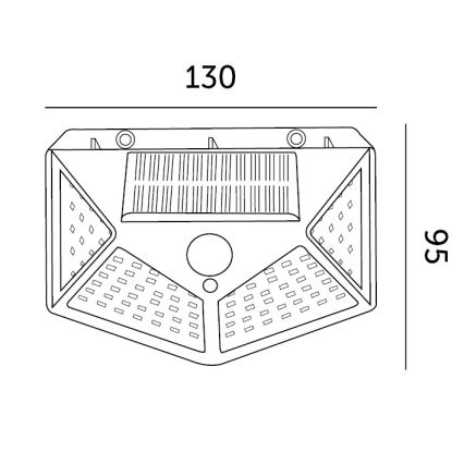 Soldrevet LED væglampe med sensor LED/1W/3,7V 6500K IP44