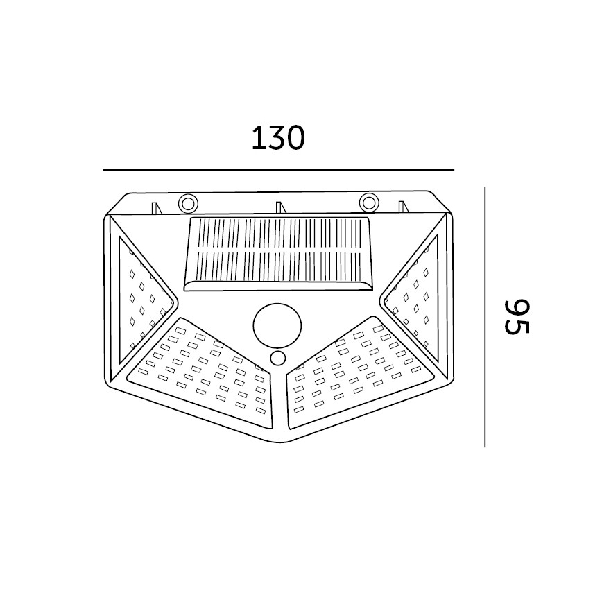 Soldrevet LED væglampe med sensor LED/1W/3,7V 6500K IP44