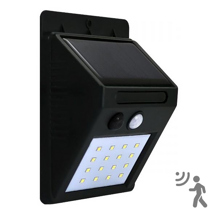 Soldrevet LED væglampe med sensor LED/2,2W/3,7V 2200 mAh IP44
