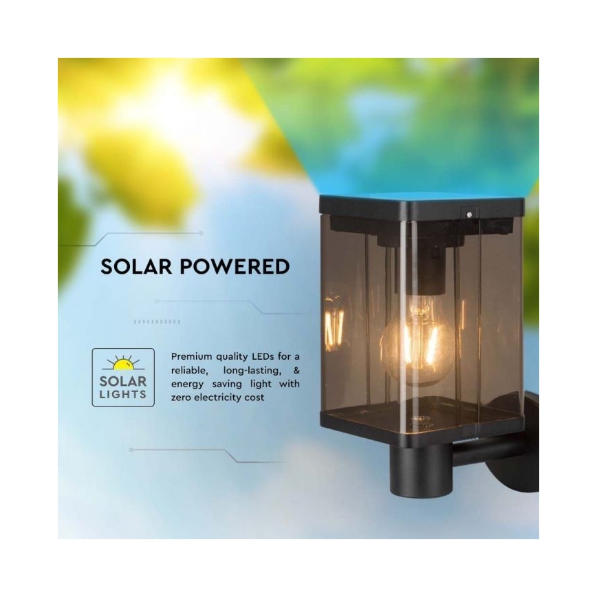 Soldrevet LED væglampe med sensor LED/2,5W/3,7V 3000K IP54