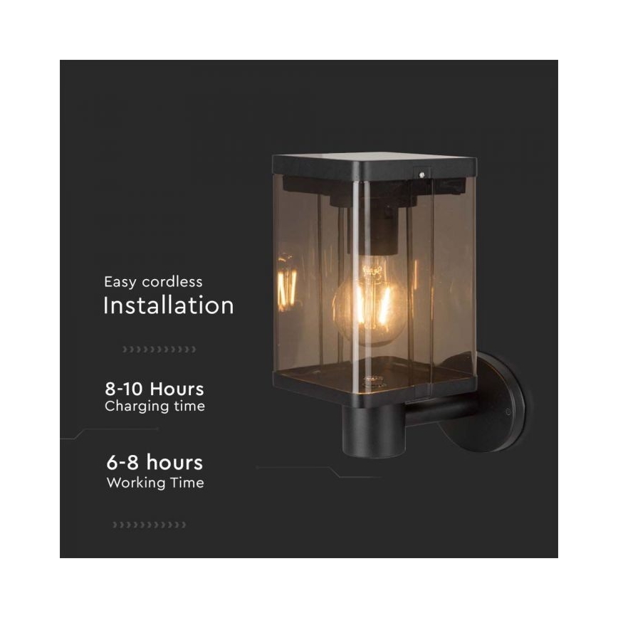 Soldrevet LED væglampe med sensor LED/2,5W/3,7V 3000K IP54