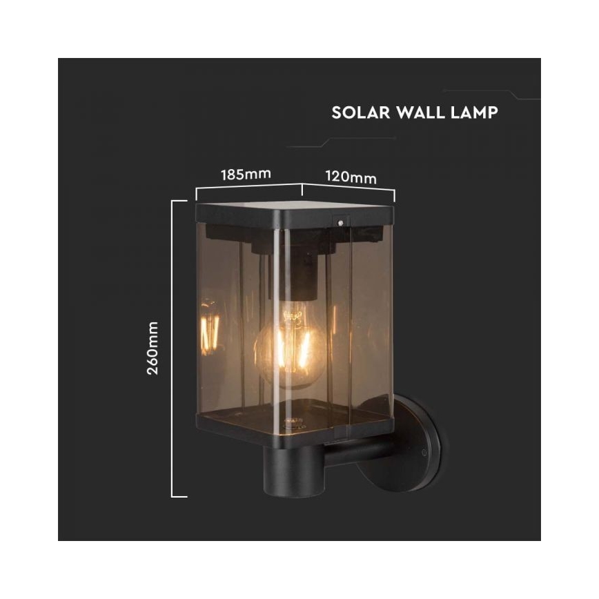 Soldrevet LED væglampe med sensor LED/2,5W/3,7V 3000K IP54