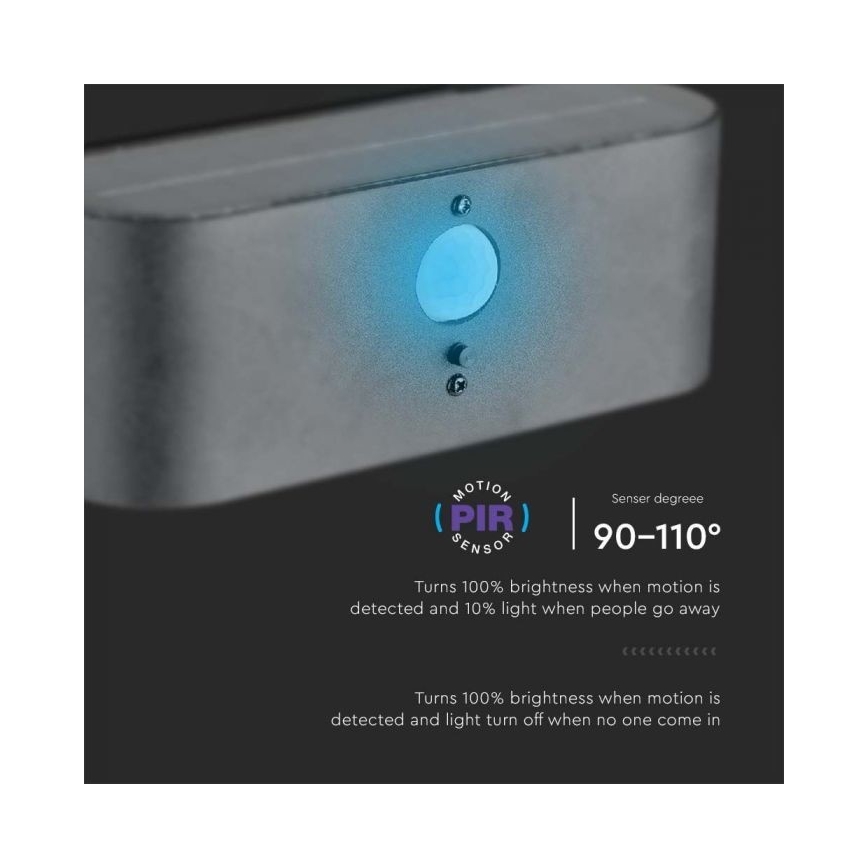Soldrevet LED væglampe med sensor LED/2,5W/3,7V 3000K IP54