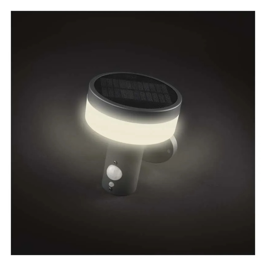 Soldrevet LED væglampe med sensor LED/2W/3,7V 1200 mAh IP44