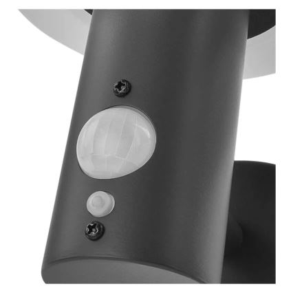 Soldrevet LED væglampe med sensor LED/2W/3,7V 1200 mAh IP44