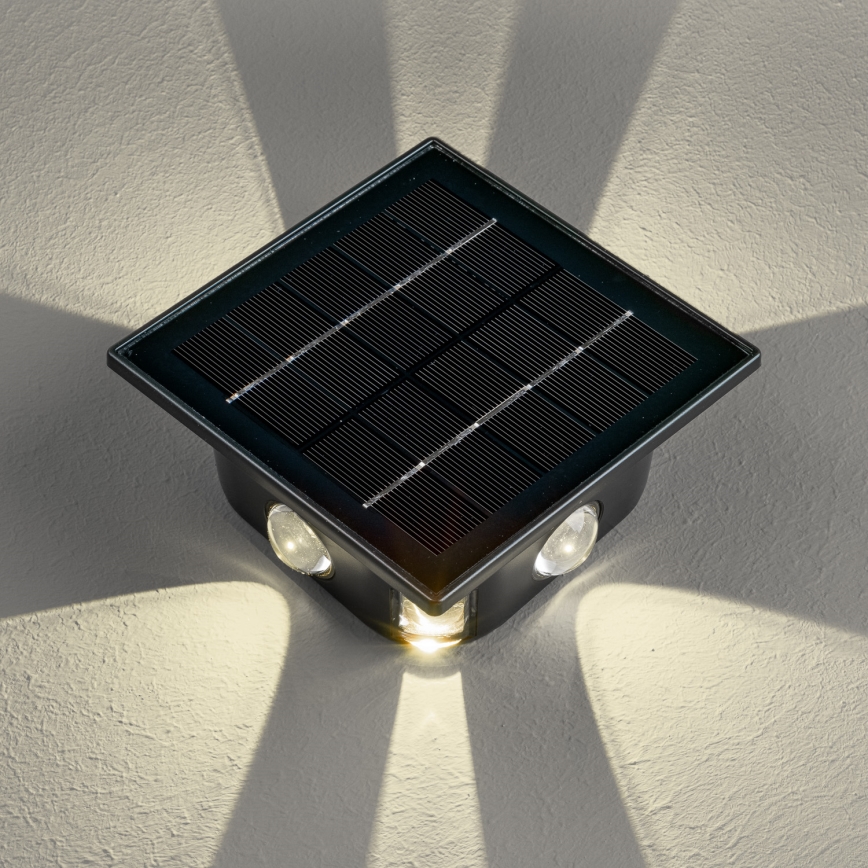 Soldrevet LED væglampe med sensor LED/2W/5V IP54 1300 mAh