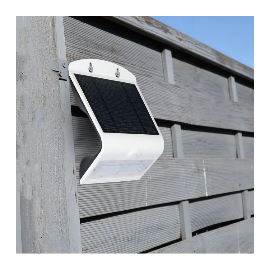 Soldrevet LED væglampe med sensor LED/3W/3,7V 3000/4000K IP65 2000 mAh hvid