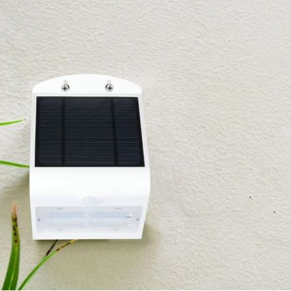 Soldrevet LED væglampe med sensor LED/3W/3,7V 3000/4000K IP65 2000 mAh hvid