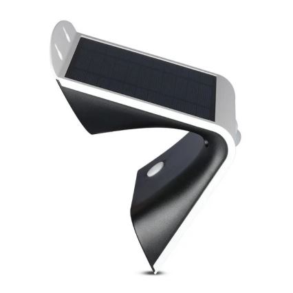 Soldrevet LED væglampe med sensor LED/3W/3,7V 3000/4000K IP65 2000 mAh hvid