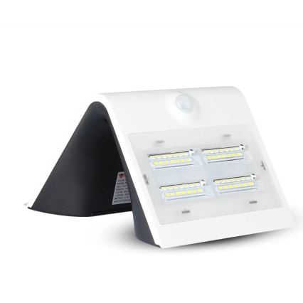 Soldrevet LED væglampe med sensor LED/3W/3,7V 3000/4000K IP65 2000 mAh hvid