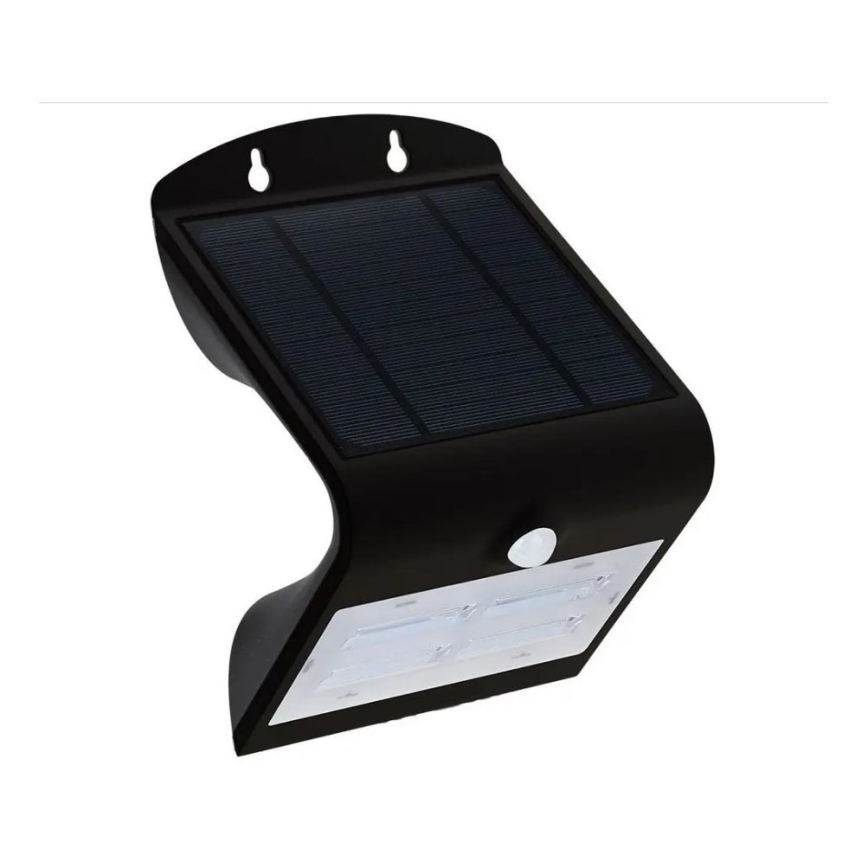 Soldrevet LED væglampe med sensor LED/3W/3,7V 3000/4000K IP65 sort