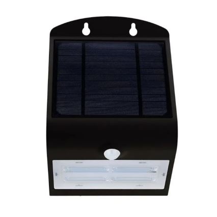 Soldrevet LED væglampe med sensor LED/3W/3,7V 3000/4000K IP65 sort