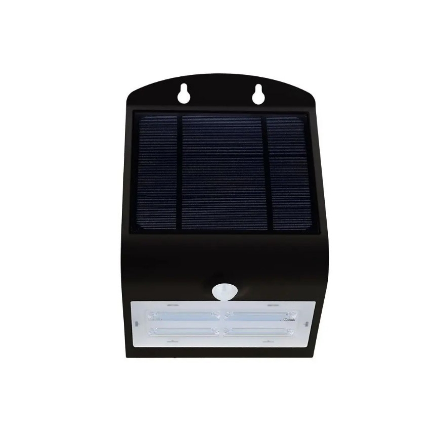 Soldrevet LED væglampe med sensor LED/3W/3,7V 3000/4000K IP65 sort