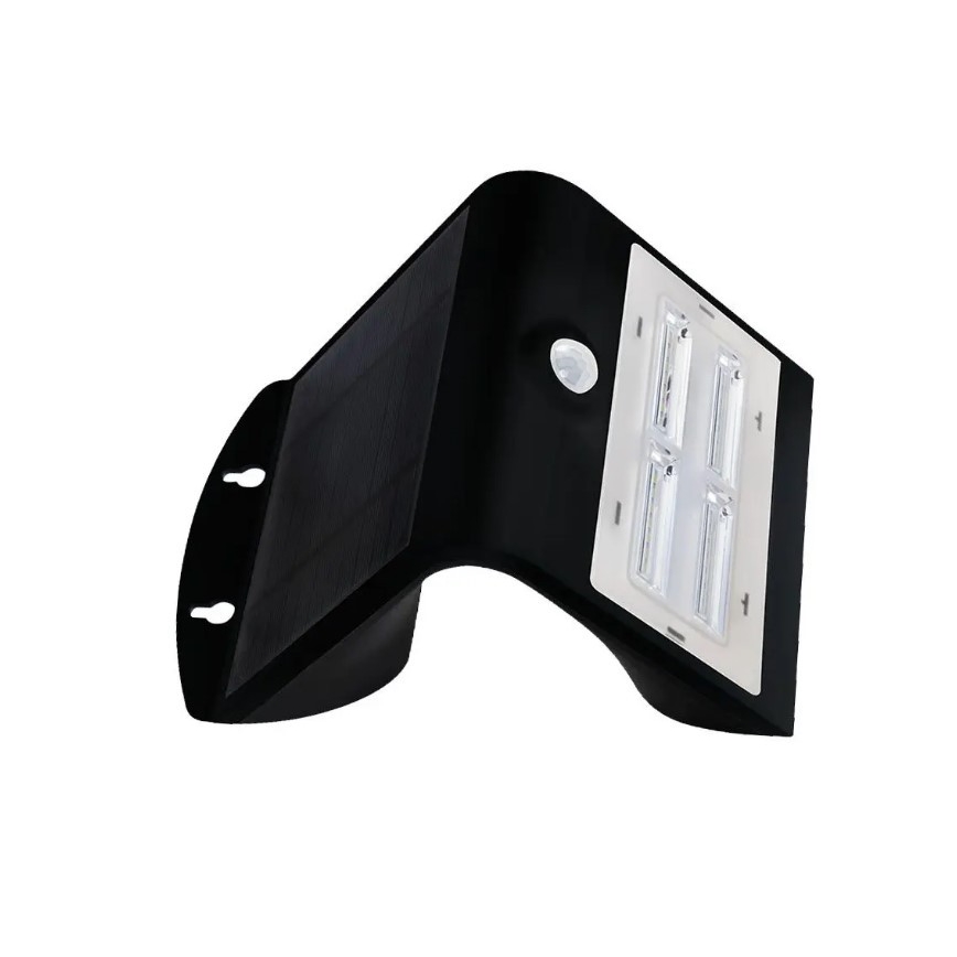 Soldrevet LED væglampe med sensor LED/3W/3,7V 3000/4000K IP65 sort