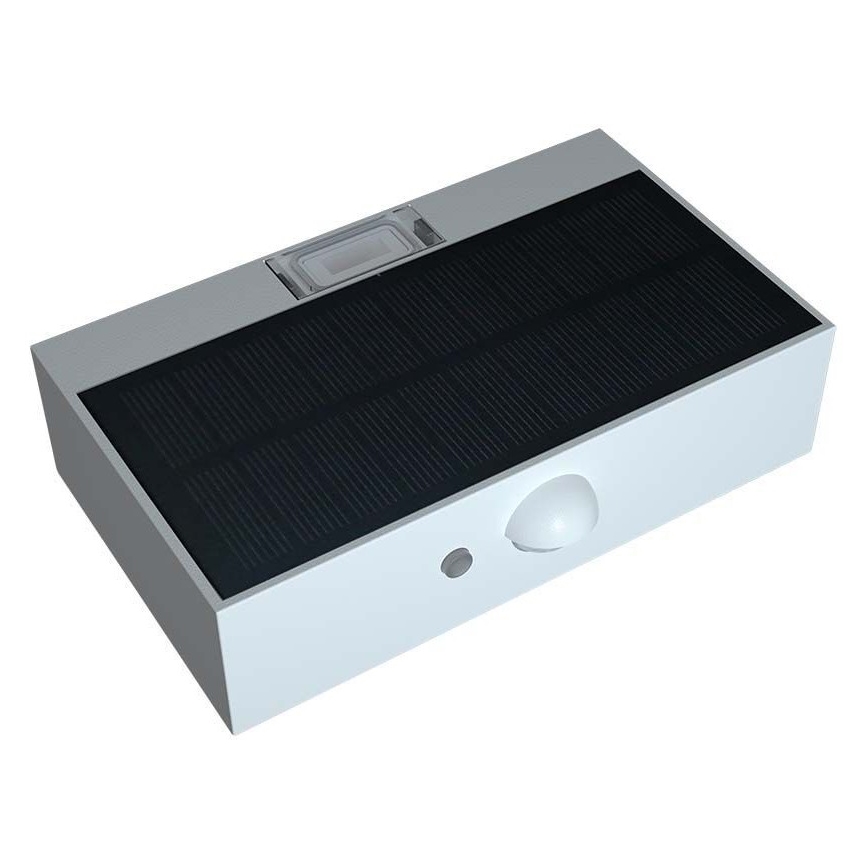Soldrevet LED væglampe med sensor LED/3W/3,7V 3000K/4000K IP65 hvid