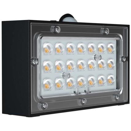 Soldrevet LED væglampe med sensor LED/3W/3,7V 3000K/4000K IP65 sort