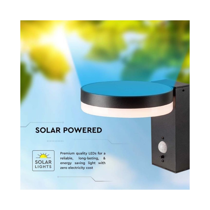 Soldrevet LED væglampe med sensor LED/5,5W/3,7V 3000K IP54